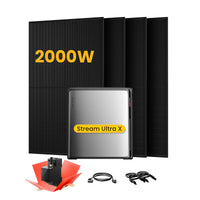 EcoFlow Stream Ultra X, All-in-One Opslag voor Balkon-Zonnepanelen, met 4 x 500 Bifaciale Zonnepanelen, by Powerness