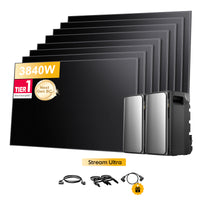 EcoFlow Stream Ultra, système de stockage tout-en-un pour centrales solaires de balcon, avec 4 modules solaires bifaciaux JA Solar de 500 W, par Powerness 