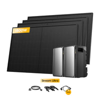 2x EcoFlow Stream Ultra, All-in-One Speicher für Balkonkraftwerke, mit 4 x 450W JA Solar Bifaziale Solarmodule, by Powerness
