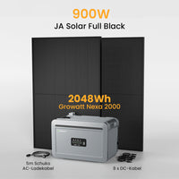 Growatt NEXA 2000 All-in-One Speicher für Balkonkraftwerke, mit 2 x 450W JA Solar Bifaziale Solarmodule,by Powerness