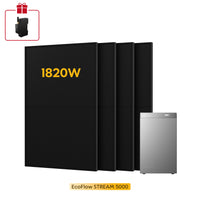 EcoFlow STREAM 5000 All-in-One thuisbatterij voor Plug & Play zonnepanelen met 4 bifaciale zonnepanelen, door Powerness