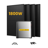 EcoFlow Stream Ultra X, système de stockage tout-en-un pour centrales solaires de balcon, avec 4 modules solaires bifaciaux JA Solar de 450 W, par Powerness 