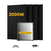 EcoFlow Stream Ultra X, All-in-One Speicher für Balkonkraftwerke, mit 4 x 500 Bifaziale Solarmodule, by Powerness