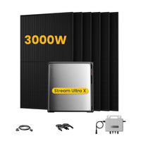 EcoFlow Stream Ultra X, All-in-One Opslag voor Balkon-Zonnepanelen, met 6 x 500 Bifaciale Zonnepanelen, by Powerness