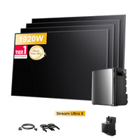 EcoFlow Stream Ultra X All-in-One thuisbatterij voor Plug & Play zonnepanelen, met 4 x 480Wp Sunpro BC bifaciale Full Black zonnepanelen, by Powerness