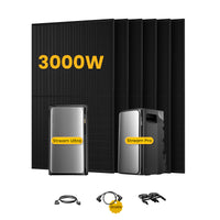EcoFlow STREAM Ultra & Pro Solaranlage mit Speicher, inkl. 6 x 500W Bifazialen Solarmodulen, by Powerness