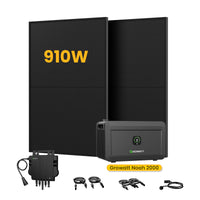 Growatt NOAH 2000 Balkonkraftwerk mit Speicher, 2048/4096/6144/8192Wh, 890/1000/1780/2000W Bifaziale Solarmodule
