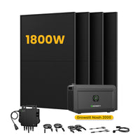 Système de stockage tout-en-un Growatt NOAH 2000 pour centrales solaires de balcon, avec 4 modules solaires bifaciaux JA Solar de 450 W, par Powerness 